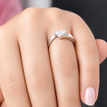 Load image into Gallery viewer, GIA Certified Natural Princess Cut Diamond Engagement Ring Tension Set 14k Solid And Heavy White Gold Bridal Wedding Ring Solitaire 1.00ct
