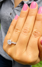 Load image into Gallery viewer, IGI Certified Round Cut Diamond Engagement Ring Eternity Style Bridal Wedding Ring 14k Solid White Gold 4.00ctw F-VS2
