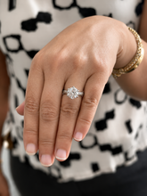 Load image into Gallery viewer, Round Cut Moissanite Engagement Ring Solitaire Bridal Ring Crown Prongs Filigree Style Shank Wedding ring Solitaire 14k White Gold 3.00ct
