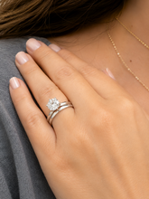 Load image into Gallery viewer, Solitaire Round Cut Moissanite Engagement Ring And Matching Band Set Wedding Set Six Prong Setting 7.50mm 14K Solid White Gold 1.50ct
