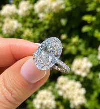 Load image into Gallery viewer, IGI Certified Oval Shape And Round Cut Diamond Engagement Ring Halo Style Wedding Ring Women's Bridal Ring 14K Solid White Gold 5.25ctw

