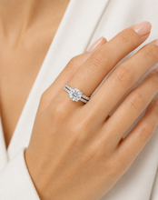 Load image into Gallery viewer, GIA Certified Natural Round Cut Diamond Engagement Ring And Matching Band Wedding Set 14k Solid White Gold Inner Halo Bridal Set 1.70ctw
