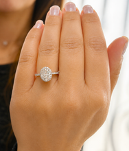 Load image into Gallery viewer, IGI Certified Oval Shape And Round Cut Diamond Engagement Ring Halo Style Wedding Ring Women's Bridal Ring 14K Solid White Gold 2.50ct F-VS2
