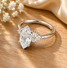 Load image into Gallery viewer, Marquise Cut Diamond Engagement Ring Set In IGI Certified 14k Solid Yellow Gold Wedding Ring Prong Set Bridal Ring Minimalist 1.30ctw
