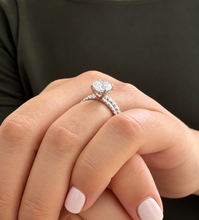 Load image into Gallery viewer, GIA Certified Natural Round Cut Diamond Engagement Ring And Matching Band Wedding Set 14k Solid White Gold Inner Halo Bridal Set 1.70ctw

