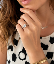 Load image into Gallery viewer, Round Cut Moissanite Engagement Ring Solitaire Bridal Ring Crown Prongs Filigree Style Shank Wedding ring Solitaire 14k White Gold 3.00ct
