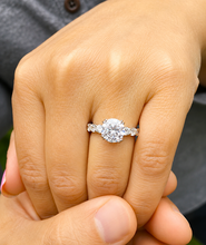 Load image into Gallery viewer, IGI Certified Round Cut Diamond Engagement Ring Eternity Style Bridal Wedding Ring 14k Solid White Gold 4.00ctw F-VS2
