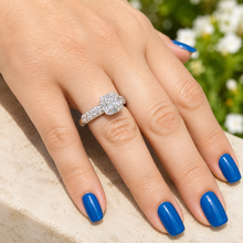 Load image into Gallery viewer, Princess Cut And Round And Baguettes Sides IGI Certified Diamond Engagement Ring 14k Solid White Gold Wedding Ring Halo Bridal Ring 2.00ctw
