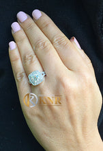 Load image into Gallery viewer, GIA Cetified Natural Cushion Cut and Round Cut Diamond Engagement Ring 14k Solid White Gold Bridal Ring Double Halo Wedding Ring 2.70Ctw
