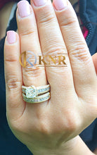 Load image into Gallery viewer, IGI Certified Princess And Round Cut Diamond Engagement Ring And Matching Band Bridal Wedding Set For Her 14k Solid Yellow Gold 3.20ct F-VS2
