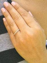 Load image into Gallery viewer, Round Cut Moissanite Band Half Eternity Anniversary Band Bridal Gift Prong Engagement Ring Gold Band Ring 1.7mm 14k Solid White Gold 0.30ctw
