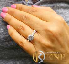 Load image into Gallery viewer, GIA Certified 14k Solid White Gold Round Cut Diamond Engagement Ring Eternity Style Bridal Wedding 4.00ctw F-VS2
