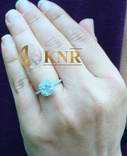 Load image into Gallery viewer, Women's Stunning 14k solid white gold cushion and Round cut diamond engagement ring halo natural diamonds bridal wedding 1.70ctw
