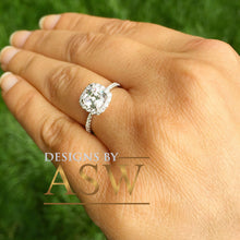Load image into Gallery viewer, IGI Certified Cushion Cut And Round Cut Sides Diamond Engagement Ring Halo Style Bridal Ring Women's Wedding Ring 14k Solid White Gold 2.00
