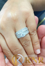 Load image into Gallery viewer, IGI Certified Round Cut Diamond Engagement Ring And Matching Band Bridal Set 14k Solid White Gold Women's Wedding Set For Her 3.00ctw F-VS2
