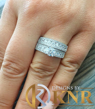 Load image into Gallery viewer, IGI Certified Round Cut Diamond Engagement Ring And Matching Band Bridal Set 14k Solid White Gold Women's Wedding Set For Her 3.00ctw F-VS2
