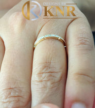 Load image into Gallery viewer, Round Cut Moissanites Band Half Eternity Anniversary Band Prong Set Engagement Ring Band 14k Solid Yellow Gold Ring Wedding Band 0.15ctw
