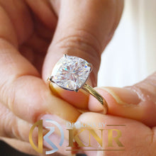 Load image into Gallery viewer, Cushion Cut Moissanite Engagement Ring Solitaire Bridal Ring Prong Set Wedding Ring Minimalist Style Anniversary Ring Propose Ring 4.00ct
