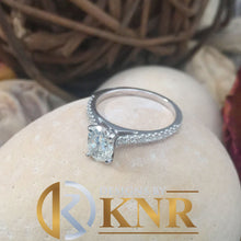 Load image into Gallery viewer, Oval Shape Center And Round Cut Sides Natural Diamond Engagement Ring Minimalist Bridal Ring 14k Solid White Gold Wedding Ring For Her 0.85
