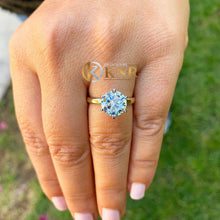 Load image into Gallery viewer, Round Cut Moissanite Engagement Ring Solitaire Bridal Ring For Her Wedding Ring Six Prong  Set In 14k Solid Yellow Gold Women's Ring 2.00ct
