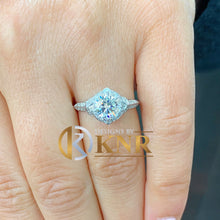 Load image into Gallery viewer, 14K Solid White Gold Round cut Natural Diamonds Engagement Ring, Halo Antique Filigree Style, Wedding, Anniversary Pron And Pave Set 1.65ctw
