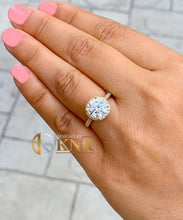Load image into Gallery viewer, Round Cut Diamond Engagement Ring Halo Style Wedding Ring IGI Certified 14K Solid Yellow Gold Prong Set Bridal Ring For Her 3.50ctw G-VS2
