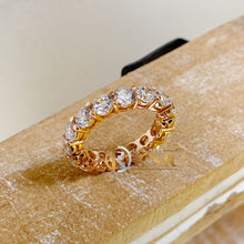 Load image into Gallery viewer, Round Cut Moissanite Eternity Band Bridal Anniversary Band Set In 14k Solid Rose Gold Wedding band Prong Set Engagement Band 4mm Each 5.00ct
