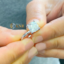 Load image into Gallery viewer, Round Cut Moissanite Engagement Solitaire Ring Four Prong Set Bridal Ring Wedding Ring Anniversary Solitaire Ring 14k Solid White Gold 1.20
