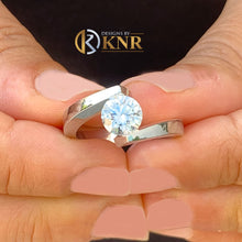 Load image into Gallery viewer, Round Cut Engagement Ring Tension Set Solitaire IGI Certified Set In 14k Solid And Heavy White Gold Wedding Ring Bridal Women's Ring 1.00ctw
