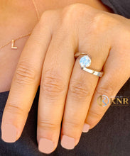 Load image into Gallery viewer, Round Cut Moissanite Engagement Ring Tension Set Solitaire Propose Ring Set In 14k Solid And Heavy White Gold Wedding Ring For Her 1.00ct
