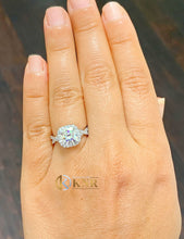 Load image into Gallery viewer, Cushion Cut Moissanite And Round Cut Sides Cvd Diamond Engagement Ring 14k Solid White Gold Bridal Ring Halo Style Wedding Ring 2.65ctw
