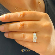 Load image into Gallery viewer, GIA Certified Natural Round Cut Engagement Ring Three Stone Set In 14k Solid Yellow Gold Wedding Ring Prong Set Bridal Ring Prong Set 1.60ct

