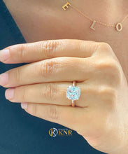Load image into Gallery viewer, Cushion Cut Moissanite Engagement Ring Solitaire Bridal Set Four Prong Style Wedding Ring For Her In 14k Solid Rose Gold Women's Ring 4.00ct
