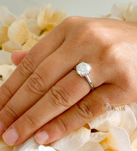 Load image into Gallery viewer, Round Cut Moissanite Engagement Ring Bridal Ring Crown Set Style 14k Solid White Gold Wedding Ring Six prong set Moissanite Solitaire 3.00ct
