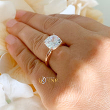 Load image into Gallery viewer, Cushion Cut Moissanite Engagement Ring Solitaire Bridal Set Four Prong Style Wedding Ring For Her In 14k Solid Rose Gold Women's Ring 4.00ct
