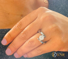 Load image into Gallery viewer, Round Cut Moissanite Engagement Ring Tension Set Design Solitaire Style Ring Unique Propose Ring Set In 14k Solid And Heavy White Gold 1.00
