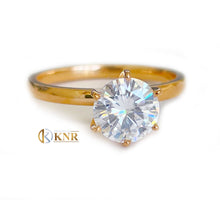 Load image into Gallery viewer, Round Cut Diamond Engagement Ring Six Prongs Style Solitaire Ring Women's Bridal Ring IGI Certified 14K Solid Rose Gold Wedding Ring 1.00ct
