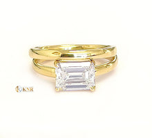 Load image into Gallery viewer, 14k solid yellow gold emerald cut natural diamond engagement ring 1.00ctw prong set bridal wedding
