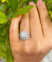 Load image into Gallery viewer, Round Cut And Baguettes Cut Diamond Engagement Ring Antique Style IGI Certified 14K Solid And Heavy White Gold Wedding Ring 2.75ctw F-VS2
