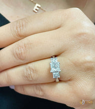 Load image into Gallery viewer, Princess Cut Moissanite Engagement Ring Three Stone Style Wedding Bridal Ring In 14k Solid White Gold Ring For Her Minimalist Style 2.50ctw
