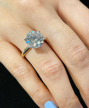 Load image into Gallery viewer, Round Cut Moissanite Engagement Ring Solitaire Six Prong Set Bridal Ring Set In 14k Solid Yellow Gold Wedding Ring Anniversary Ring 5.00ct
