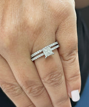 Load image into Gallery viewer, Princess Cut And Round Cut Diamond Engagement Ring And Matching Band IGI Certified 14k Solid White Gold Wedding Bridal Ring And Band 2.50ctw
