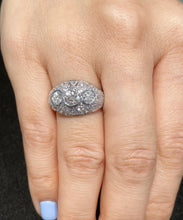 Load image into Gallery viewer, Round Cut Moissanite Engagement Ring Three Stone Style Bezel Set In 14K Solid And Heavy White Gold Antique Style Wedding Ring Bezel Set 2.00

