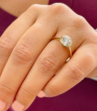 Load image into Gallery viewer, Round Cut Natural Diamond Engagement Ring Bezel Set Solitaire Minimalist Design Bridal Ring 14k Solid Yellow Gold Wedding Ring For Her 0.70
