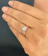 Load image into Gallery viewer, Round Cut Diamond Engagement Ring Semi Bezel Set Solitaire Ring IGI Certified 14k Solid Rose Gold Bridal  Ring Women's Wedding Ring 1.20ct
