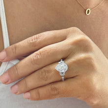 Load image into Gallery viewer, Pear Shape Moissanite and Round And Marquee Sides Engagement Ring Halo Style Wedding Bridal Ring 14k Solid White Gold Ring For Her 2.35ctw

