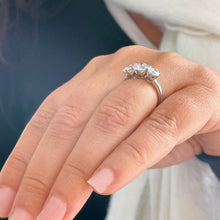 Load image into Gallery viewer, Round Cut Engagement Ring Three Stone Style IGI Certified Set In 14k Solid White Gold Wedding Ring Prong Set Bridal Ring Prong Set 2.00ctw
