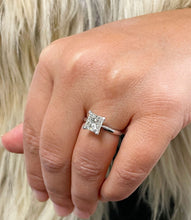 Load image into Gallery viewer, IGI Certified Princess Cut Diamond Engagement Ring Deco Bridal Wedding Ring Solitaire Four Prong Set Ring 14k Solid White Gold 1.50ct F-VS2
