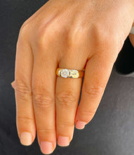 Load image into Gallery viewer, Round Cut Diamond Engagement Ring Semi Bezel Set IGI Certified 14k Solid Yellow Gold Bridal Ring Bezel Set Wedding Ring Solitaire 1.00ct
