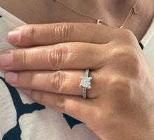 Load image into Gallery viewer, Round Cut Diamond Engagement Ring Halo Pave Style IGI Certified 14k Solid White Gold Wedding Bridal Ring Antique Deco Design Ring 1.70ctw
